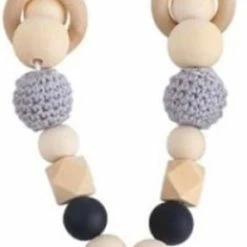 Littlecutiez - Wagenspanner Dombo - Olifant - Gehaakt - Hout - Kralen - Kinderwagen - Buggy - Kraamcadeau - Baby - Zilver -Telano-winkel 287x840