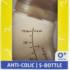 Difrax - S-Fles Natural - Babyfles Bruin- 0+ Maanden - 170ml -Telano-winkel 328x840