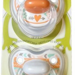 Bibi Happiness Bohemian Duo Dental Fopspeen 16 Maanden Plus Oranje, Wit -Telano-winkel 412x840