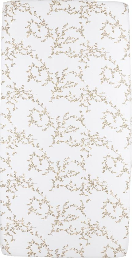 Meyco Branches Hoeslaken Wieg - Sand - 40x80/90cm 2 Meyco Branches Hoeslaken Wieg - Sand - 40x80/90cm - Afbeelding 2