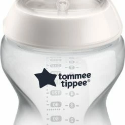 Tommee Tippee Closer To Nature - Zuigflessen - Langzame Uitstroomsnelheid - Anti-colic Ventiel - 260 Ml - Pak Van 1 - Doorzichtig