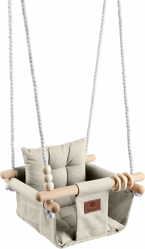 Hippe Schommels Baby / Kinder Schommel Voor Binnen Of Buiten! - Luxe Baby Swing - Zandkleur - Schommelstoel Inclusief Kussens, Bevestigingsmaterialen En Veiligheidsriem 1 Hippe Schommels Baby / Kinder Schommel Voor Binnen Of Buiten! - Luxe Baby Swing - Zandkleur - Schommelstoel Inclusief Kussens, Bevestigingsmaterialen En Veiligheidsriem