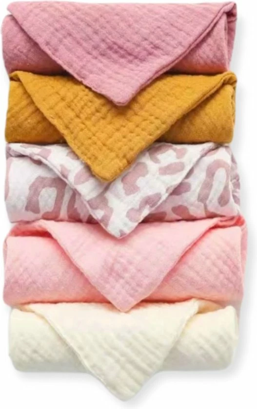 Lalieloe Spuugdoekjes - Monddoekjes - 5 Stuks - 23 X 23 Cm - Met Lusje Om Op Te Hangen 1 Lalieloe Spuugdoekjes - Monddoekjes - 5 Stuks - 23 X 23 Cm - Met Lusje Om Op Te Hangen