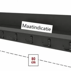 Musson Kapstok 5x2 Haken - Wandkapstok - Industrieel - Grijs - Metaal - 80cm - Design - Kapstok -Telano-winkel 550x261 1