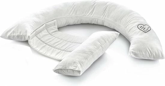Baby Jem Babyjem - Zwangerschapskussen - Voedingskussen - Lichaamskussen - Zijslaapkussen - Ecru Wit 11 Baby Jem Babyjem - Zwangerschapskussen - Voedingskussen - Lichaamskussen - Zijslaapkussen - Ecru Wit - Afbeelding 11