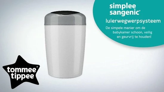 Tommee Tippee Simplee Sangenic Luieremmer, Milieuvriendelijker Systeem, Inclusief 1 Navulcassette Met Duurzaam Geproduceerde Antibacteriële GREENFILM, Grijs 2 Tommee Tippee Simplee Sangenic Luieremmer, Milieuvriendelijker Systeem, Inclusief 1 Navulcassette Met Duurzaam Geproduceerde Antibacteriële GREENFILM, Grijs - Afbeelding 2