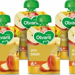 Olvarit Knijpzakjes 6+ Maanden - Appel Banaan - 6 X 90g