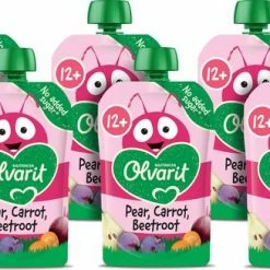 Olvarit Knijpfruit 12+ Maanden - Peer Wortel Rode Biet - 6 X 100g