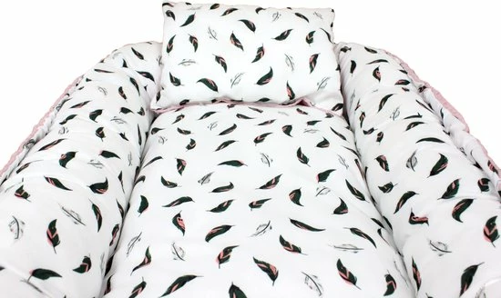 Hibaby Babynest - 90x57cm - Roze Met Printje - Inclusief Kussen 6 Hibaby Babynest - 90x57cm - Roze Met Printje - Inclusief Kussen - Afbeelding 6
