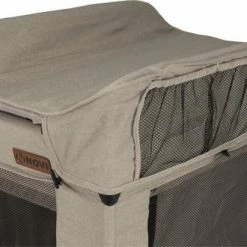 Novi Baby - Campingbedje - Reisbed - Nora Luxe - Inklapbaar - Incl. Verschoonblad - Incl. Transporttas - Incl. Bodemverhoger - 120 X 60 Cm - Zand / Beige - Zwarte Poten -Telano-winkel 550x330 1
