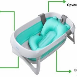 Dennepark Babybadje - Peuterbadje - Opvouwbaar - Incl. Baby Badkussen - 84 Cm Lang - 0 Tot 5 Jaar - Blauw -Telano-winkel 550x330