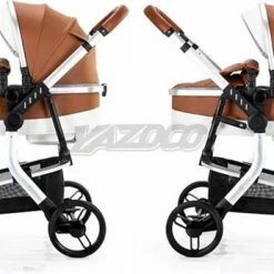 BrightWise Luxe Kinderwagen 3 In 1 Voldoet Aan Alle Europese Veiligheidscertificaten - Wandelwagen - Kinderwagen 3-in-1 Incl Autostoel - Kinderwagen Maxi Cosi – Buggy 3 In 1 - Newborn - Leer - Grijs -Telano-winkel 550x346 1