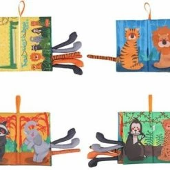 Tumama Knisperboekje Baby Eerste Jaar Geel Staarten Dieren Voelboekje - Sinterklaas Kerst Cadeau - Educatief Voel Knisper Boek Speelgoed -Telano-winkel 550x359 1