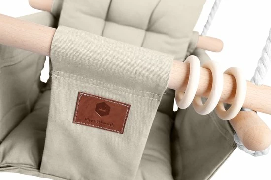 Hippe Schommels Baby / Kinder Schommel Voor Binnen Of Buiten! - Luxe Baby Swing - Zandkleur - Schommelstoel Inclusief Kussens, Bevestigingsmaterialen En Veiligheidsriem 3 Hippe Schommels Baby / Kinder Schommel Voor Binnen Of Buiten! - Luxe Baby Swing - Zandkleur - Schommelstoel Inclusief Kussens, Bevestigingsmaterialen En Veiligheidsriem - Afbeelding 3