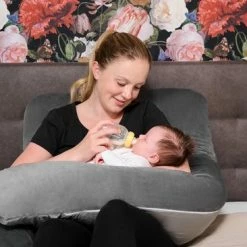 Telano Zwangerschapskussen XXL | Extra Hoes En Opbergtas |Velvet Stof | Voedingskussen | U Vorm | Extra Groot | Zijslaapkussen | Grijs -Telano-winkel 550x366 211