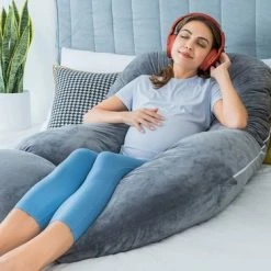ZOLA Zwangerschapskussen XXL C-vorm - Voedingskussen - Zijslaapkussen - Lichaamskussen - Body Pillow - Afneembare Minky Fleece Hoes - 150x70cm - Grijs 9 ZOLA Zwangerschapskussen XXL C-vorm - Voedingskussen - Zijslaapkussen - Lichaamskussen - Body Pillow - Afneembare Minky Fleece Hoes - 150x70cm - Grijs -Telano-winkel 550x366 25
