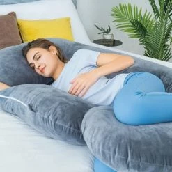 ZOLA Zwangerschapskussen XXL C-vorm - Voedingskussen - Zijslaapkussen - Lichaamskussen - Body Pillow - Afneembare Minky Fleece Hoes - 150x70cm - Grijs 10 ZOLA Zwangerschapskussen XXL C-vorm - Voedingskussen - Zijslaapkussen - Lichaamskussen - Body Pillow - Afneembare Minky Fleece Hoes - 150x70cm - Grijs -Telano-winkel 550x366 26