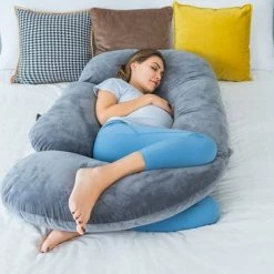 ZOLA Zwangerschapskussen XXL C-vorm - Voedingskussen - Zijslaapkussen - Lichaamskussen - Body Pillow - Afneembare Minky Fleece Hoes - 150x70cm - Grijs 12 ZOLA Zwangerschapskussen XXL C-vorm - Voedingskussen - Zijslaapkussen - Lichaamskussen - Body Pillow - Afneembare Minky Fleece Hoes - 150x70cm - Grijs -Telano-winkel 550x366 27