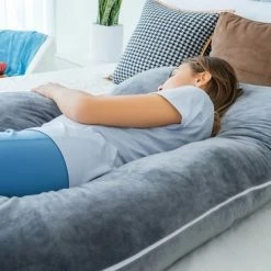 ZOLA Zwangerschapskussen XXL C-vorm - Voedingskussen - Zijslaapkussen - Lichaamskussen - Body Pillow - Afneembare Minky Fleece Hoes - 150x70cm - Grijs 13 ZOLA Zwangerschapskussen XXL C-vorm - Voedingskussen - Zijslaapkussen - Lichaamskussen - Body Pillow - Afneembare Minky Fleece Hoes - 150x70cm - Grijs -Telano-winkel 550x366 28