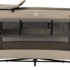 Novi Baby - Campingbedje - Reisbed - Nora Luxe - Inklapbaar - Incl. Verschoonblad - Incl. Transporttas - Incl. Bodemverhoger - 120 X 60 Cm - Zand / Beige - Zwarte Poten