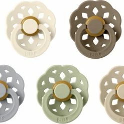 BIBS Boheme Fopspeen - Nature Selection - Ivory, Dark Oak, Cloud, Sage, Vanilla - Maat 2 - Leeftijd 6 Tot 18 Maanden