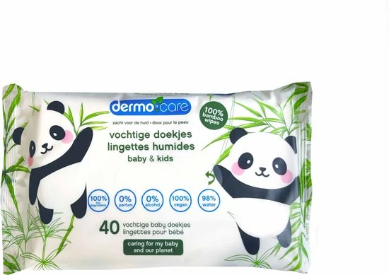 Dermo Care Bamboe Vochtige Doekjes - Toetendoekjes - 10 X 40 Stuks 1 Dermo Care Bamboe Vochtige Doekjes - Toetendoekjes - 10 X 40 Stuks
