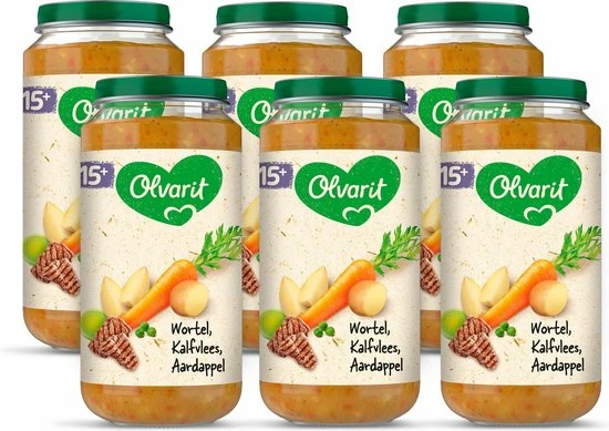Olvarit Babymaaltijd 15+ Maanden - Wortel Kalfsvlees Aardappel - 6 X 250g 1 Olvarit Babymaaltijd 15+ Maanden - Wortel Kalfsvlees Aardappel - 6 X 250g