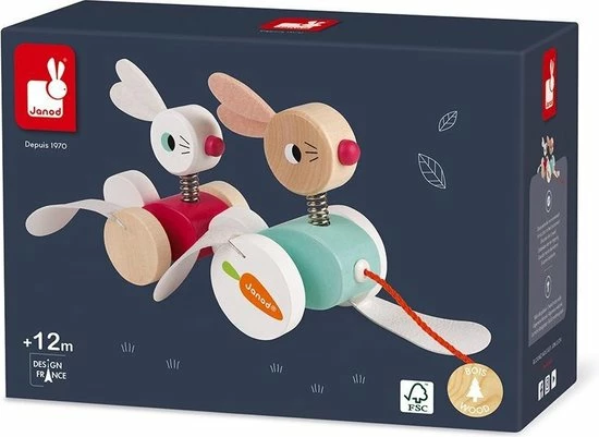 Janod Zigolos - Trekfiguur Konijnen 10 Janod Zigolos - Trekfiguur Konijnen - Afbeelding 10