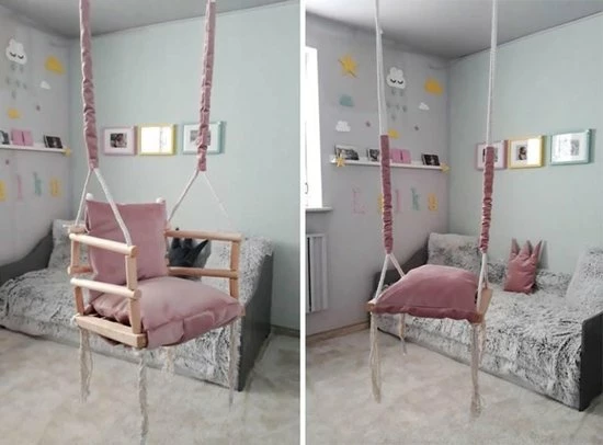 Merkloos Babyschommel Babyzitje - Stof Hout - Babyschommel Binnen - Kinderschommel - Schommel Baby Zitje - Schommelzitjes - Schommelstoel - Roze 6 Merkloos Babyschommel Babyzitje - Stof Hout - Babyschommel Binnen - Kinderschommel - Schommel Baby Zitje - Schommelzitjes - Schommelstoel - Roze - Afbeelding 6