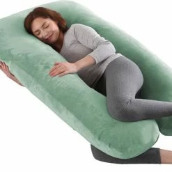 Litollo Zwangerschapskussen XXL - Voedingskussen - Lichaamskussen - 280cm - Zachte Fleece Stof - Body Pillow - Afneembare Hoes - Olijfgroen