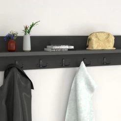 Musson Kapstok 5x2 Haken - Wandkapstok - Industrieel - Grijs - Metaal - 80cm - Design - Kapstok -Telano-winkel 550x437 2