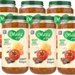 Olvarit Babymaaltijd 15+ Maanden - Spaghetti Bolognese - 6 X 250g -Telano-winkel 550x441 1