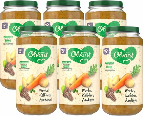 Olvarit Babymaaltijd 15+ Maanden - Wortel Kalfsvlees Aardappel - 6 X 250g 11 Olvarit Babymaaltijd 15+ Maanden - Wortel Kalfsvlees Aardappel - 6 X 250g - Afbeelding 11