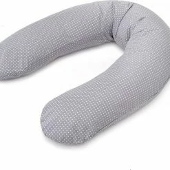 Theraline Voedingskussen En Zwangerschapskussen - Katoen - Grijs Met Stippen -Telano-winkel 550x452 2