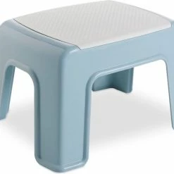 BUDDLEY Opstapje Blauw Wit 21cm Krukje Kinderen Krukje Opstapkrukje Keuken Krukje Badkamer Toilet Opstapje Kind Opstapjes Volwassenen Opstapje Keuken Trapje