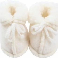 WOLLIES Amsterdam Baby Slofjes - 100% Merino Wol - Wit - 9,5cm - Maat 17 -Telano-winkel 550x469