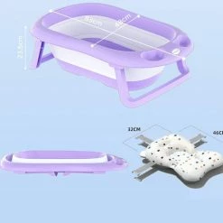 FOXSPORT Baby Badje Opvouwbaar - 3 In 1 Opvouwbaar - Opbergmand - Inclusief Badkussen - Babybadje - Peuterbadje 83 × 48 × 23,5 Cm - Purper -Telano-winkel 550x477 7