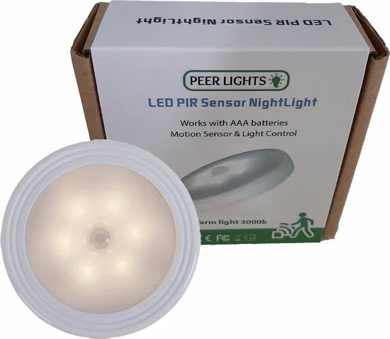 Peerlights - Draadloze Nachtlamp Magneet - Wandlamp Binnen - Bewegingssensor - LED Op Batterijen - Warm Licht 7 Peerlights - Draadloze Nachtlamp Magneet - Wandlamp Binnen - Bewegingssensor - LED Op Batterijen - Warm Licht - Afbeelding 7