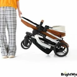 BrightWise® Luxe Kinderwagen 3 In 1 Voldoet Aan Alle Europese Veiligheidscertificaten - Wandelwagen - Kinderwagen 3-in-1 Incl Autostoel - Kinderwagen Maxi Cosi – Buggy 3 In 1 - Newborn - Leer - Bruin -Telano-winkel 550x479 3
