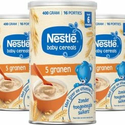Nestl? Nestl Baby Cereals 5 Granen - Babypap - Vanaf 6 Maanden - 3 Stuks - Totaal 48 Porties