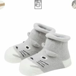 Merkloos Babysokken - Poesje - Katoen - Antislip - 0-12 Maanden - Babysokjes - Baby Slofjes - Kraamcadeau - Baby Cadeau