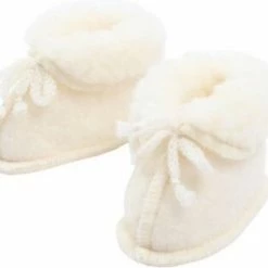 WOLLIES Amsterdam Baby Slofjes - 100% Merino Wol - Wit - 9,5cm - Maat 17 -Telano-winkel 550x497 1