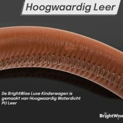 BrightWise® Luxe Kinderwagen 3 In 1 Voldoet Aan Alle Europese Veiligheidscertificaten - Wandelwagen - Kinderwagen 3-in-1 Incl Autostoel - Kinderwagen Maxi Cosi – Buggy 3 In 1 - Newborn - Leer - Bruin -Telano-winkel 550x504 4