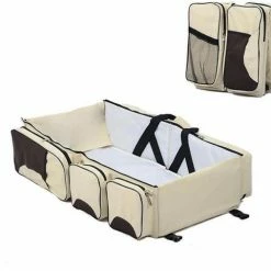 Decopatent Baby Bed - Luiertas - Reisbedje Voor Baby S En Kleuters - Opvouwbare Reiswieg - Reisbed Met Matras - Reistas - Creme -Telano-winkel 550x507