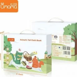 Tumama Knisperboekje Baby Eerste Jaar Geel Staarten Dieren Voelboekje - Sinterklaas Kerst Cadeau - Educatief Voel Knisper Boek Speelgoed -Telano-winkel 550x511 5
