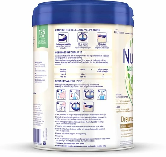 Nutrilon Melk & Plantaardig 1+ - Dreumesdrink Vanaf 12 Maanden - 800 Gram 5 Nutrilon Melk & Plantaardig 1+ - Dreumesdrink Vanaf 12 Maanden - 800 Gram - Afbeelding 5