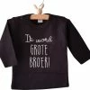 Merkloos Shirt Jongen Ik Word Grote Broer Big Brother | Lange Mouw T-Shirt | Zwart | Maat 92 Zwangerschap Aankondiging Baby Bekendmaking -Telano-winkel 550x520 6