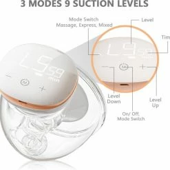 You Ha Youha YH-7008 - Dubbele Elektrische Borstkolf – Oplaadbare Draagbare Borstkolf - Draadloze Borstkolven – BPA Vrij - Handsfree Kolven - 24mm – Borstvoeding – Set Van 2 Stuks – Inclusief Gratis Verkleiners Set 17mm 19mm 21mm -Telano-winkel 550x521 4