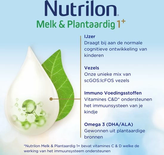 Nutrilon Melk & Plantaardig 1+ - Dreumesdrink Vanaf 12 Maanden - 800 Gram 6 Nutrilon Melk & Plantaardig 1+ - Dreumesdrink Vanaf 12 Maanden - 800 Gram - Afbeelding 6