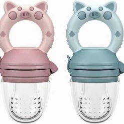 Merkloos Baby Fruitspeen En Bijtring + 3 Maten Spenen S, M + L - Blauw / Fruitzuiger / Fruit Fopspeen Voorkomt Verstikking Van Fruit / Kinderbestek / Fruitspeen Baby / Siliconen Spenen / Babyspeen Voor Groenten En Fruit BPA Vrij - Kraam Cadeau